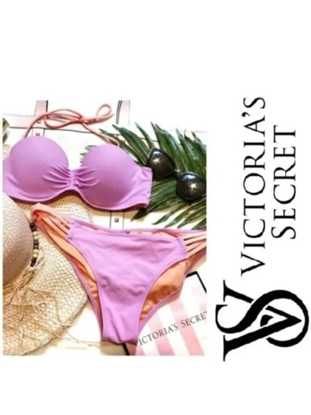 Victoria's Secret | Lavender Bandeau Strappy Bikini Set | Size 34C Medium